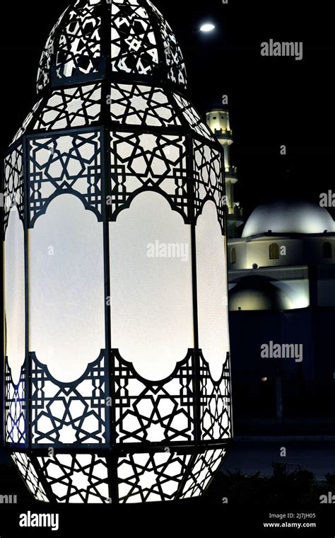 Bulletproof glass installed behind Ramadan decorations